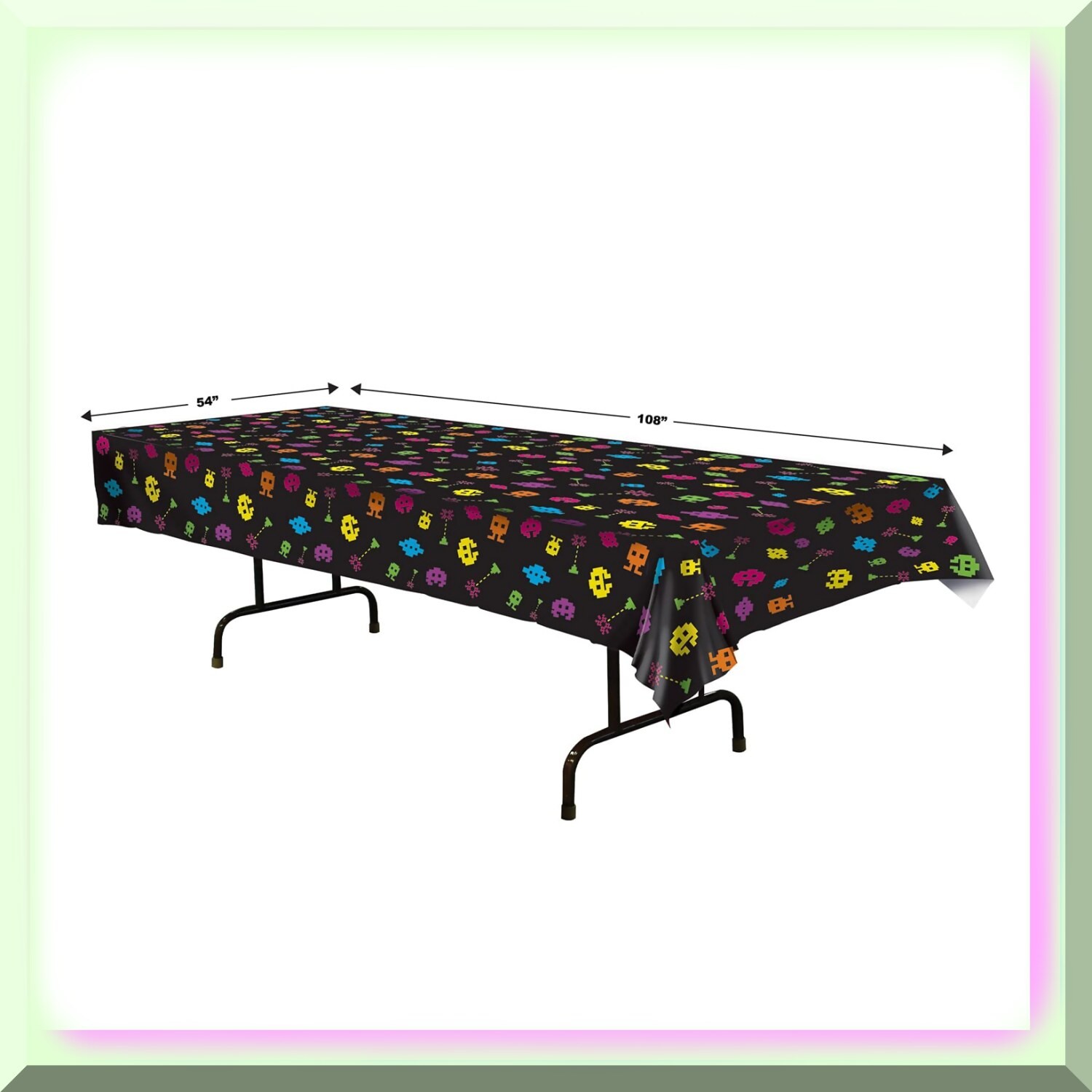 Retro Arcade Vibes Tablecloth 54×108 inches