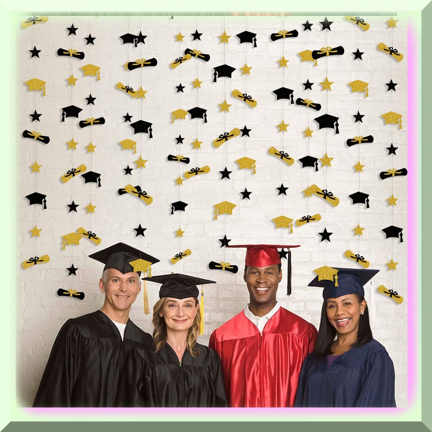 Graduation Celebration Kit with Hat Diploma and Star Garland