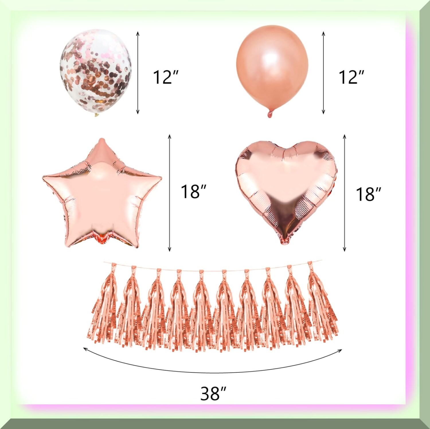 Rose Gold Celebration Kit with Banner and Balloons