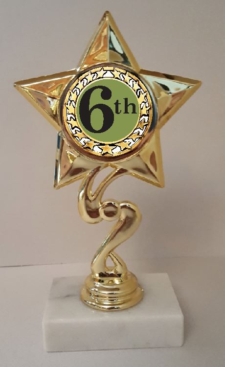 6th Place Trophy 7″ Tall AS LOW AS $3.99 each FREE SHIPPING T03N18