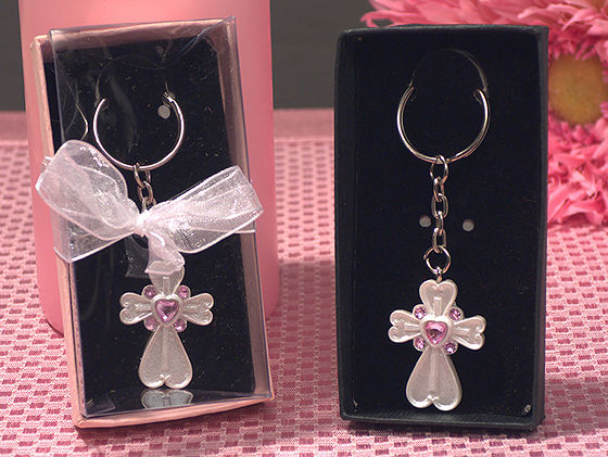 cross key chains baptism favor communion christening religious favors 10