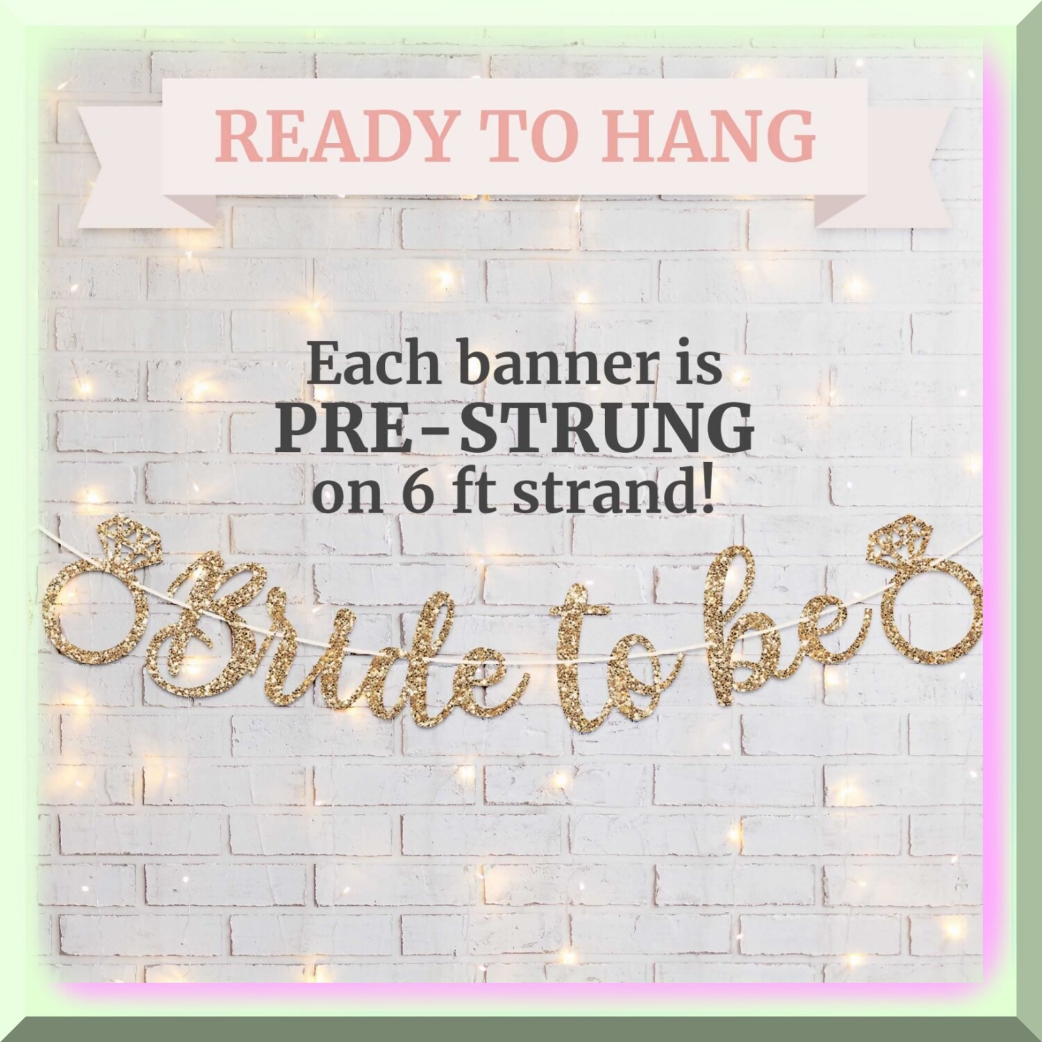 Gold Bride to Be Banner for Bachelorette Party