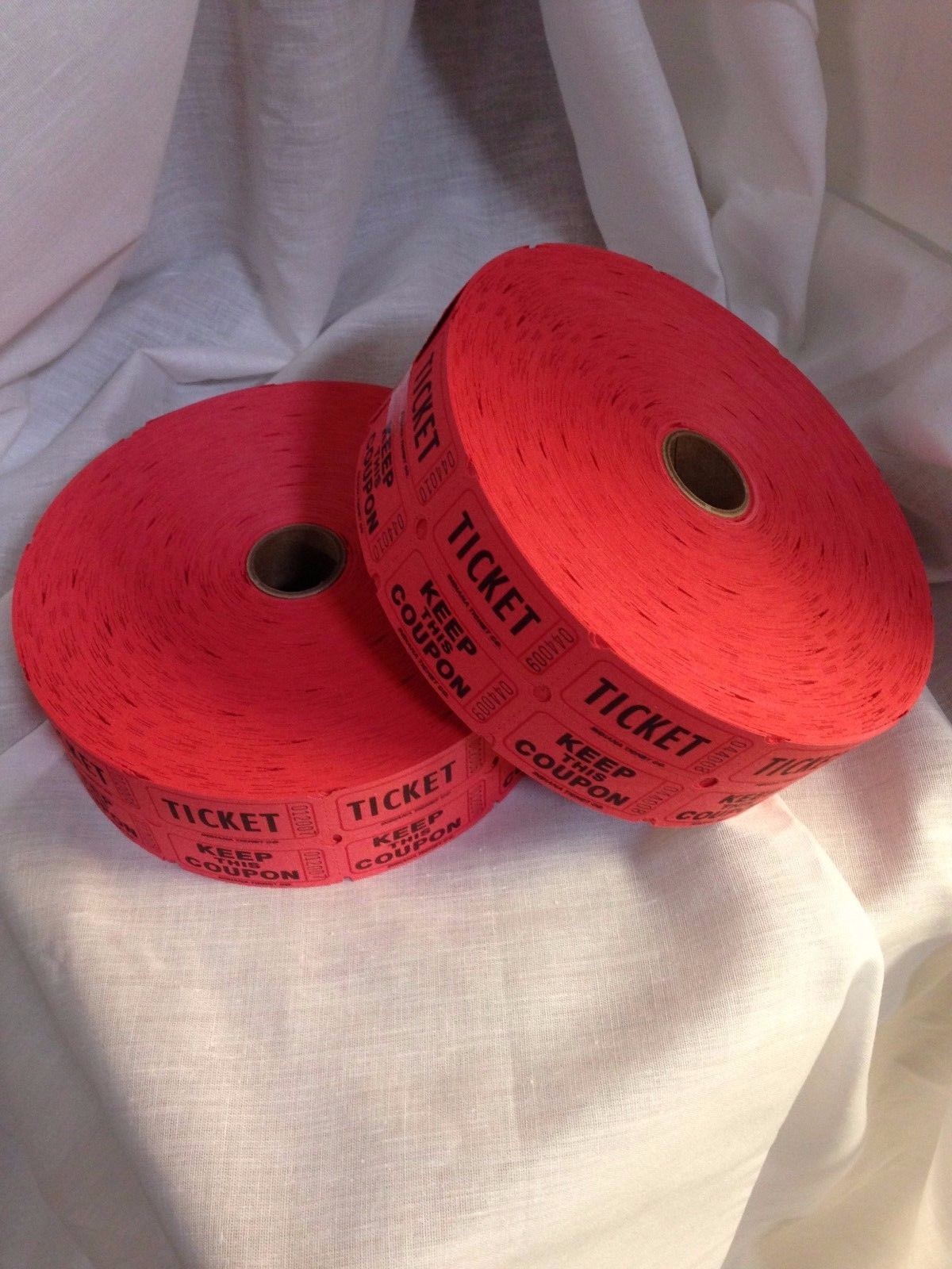 Double Stub Raffle Tickets 20 Rolls Full Case 2000 Each Roll 50/50 Split the Pot