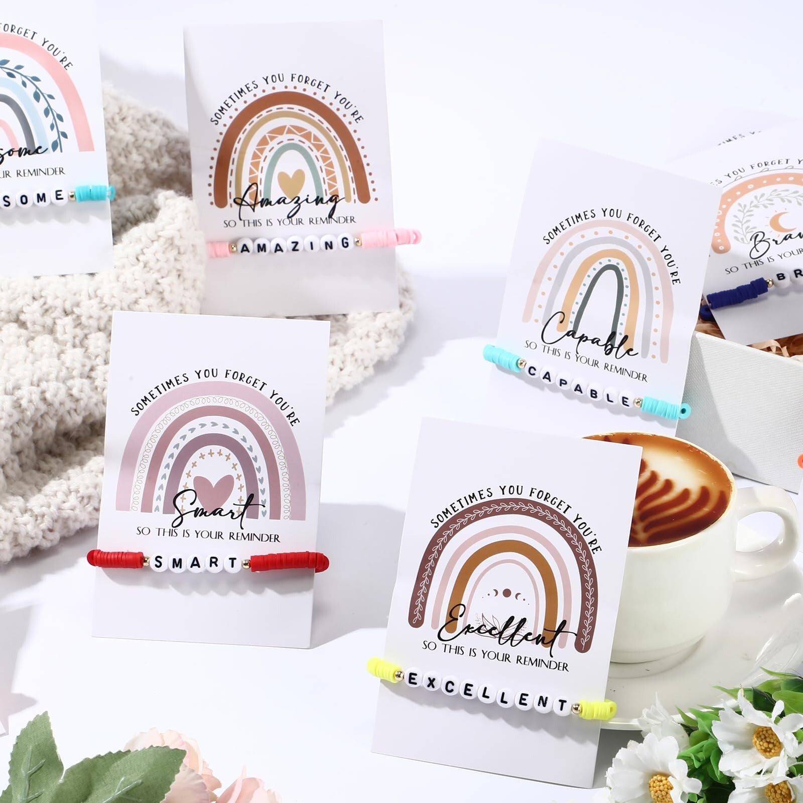 20 Sets Inspirational Gifts for Women Friendship Bracelets Motivational Brace…