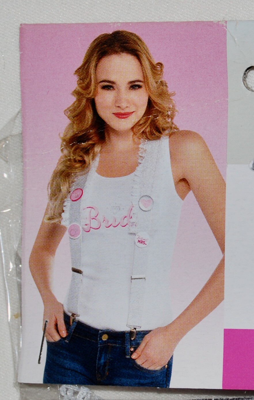 New Amscan Women’s White & Silver BRIDE TO BE Bachelorette Party Suspenders O/S