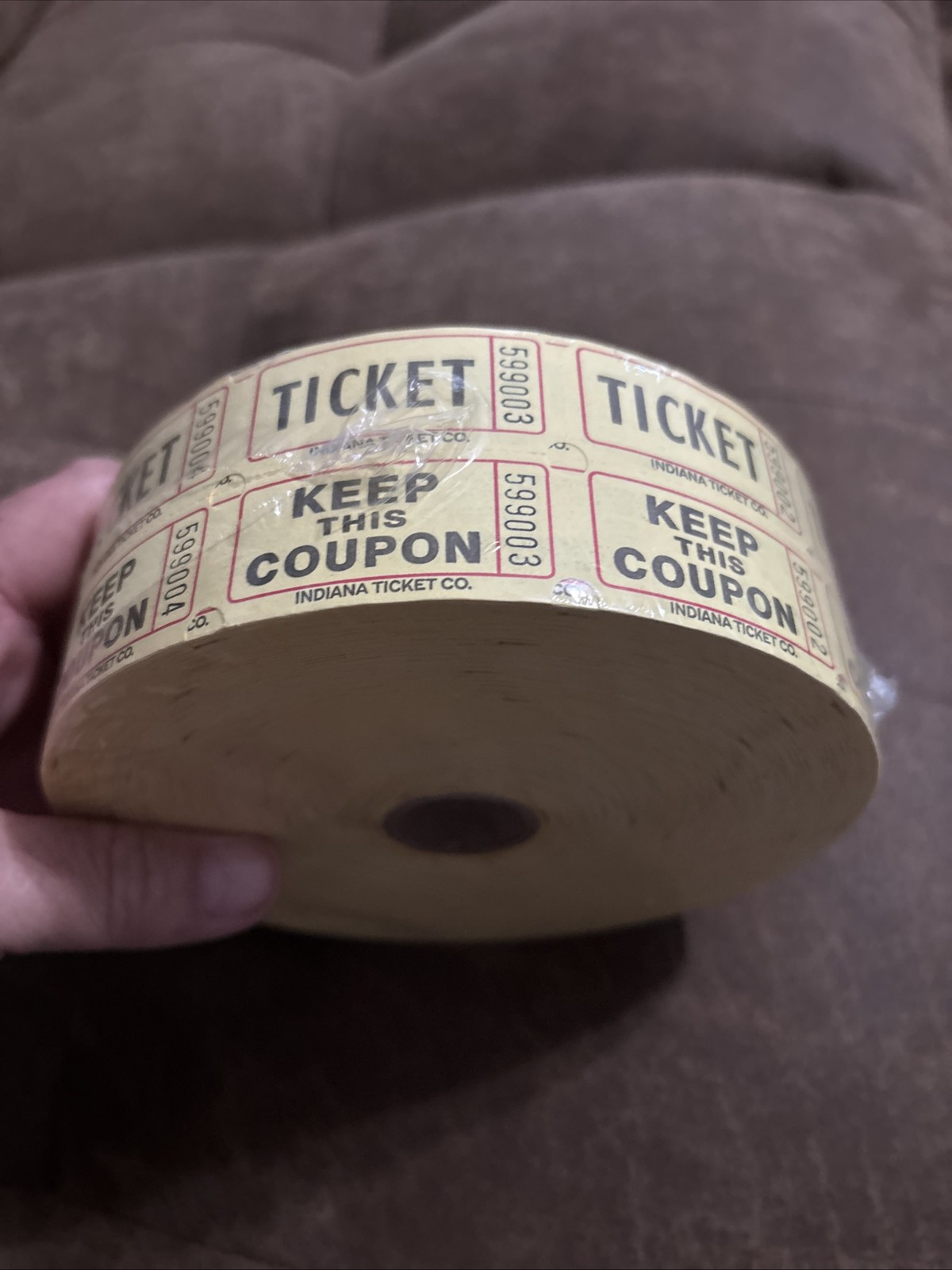 Raffle Tickets Roll of 2000 Double Stub Keep This Coupon Carnival Ticket YELLOW