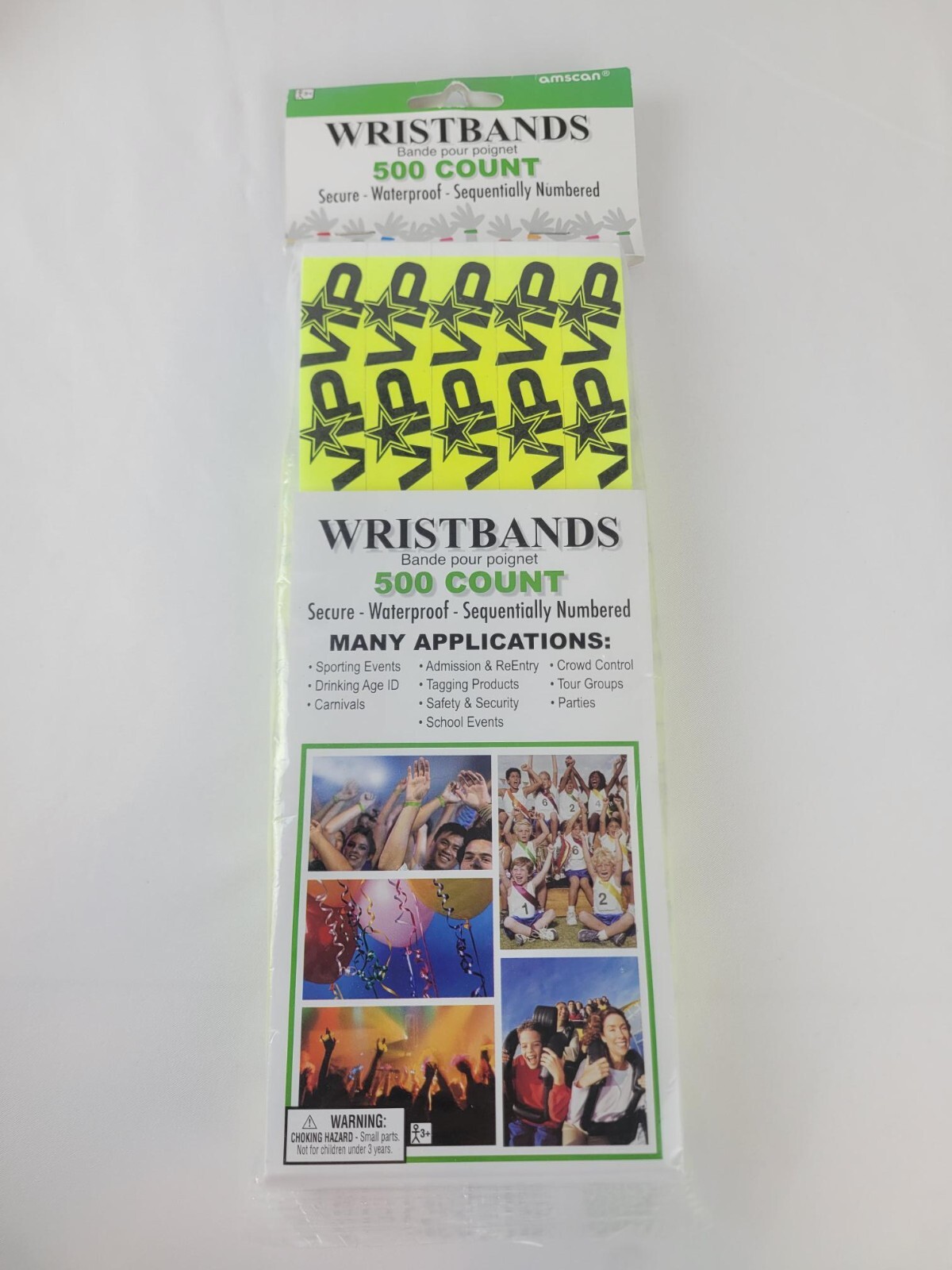 AMSCAN Tyvek Event Wristbands 500 Count Secure Waterproof Sequentially Numbered