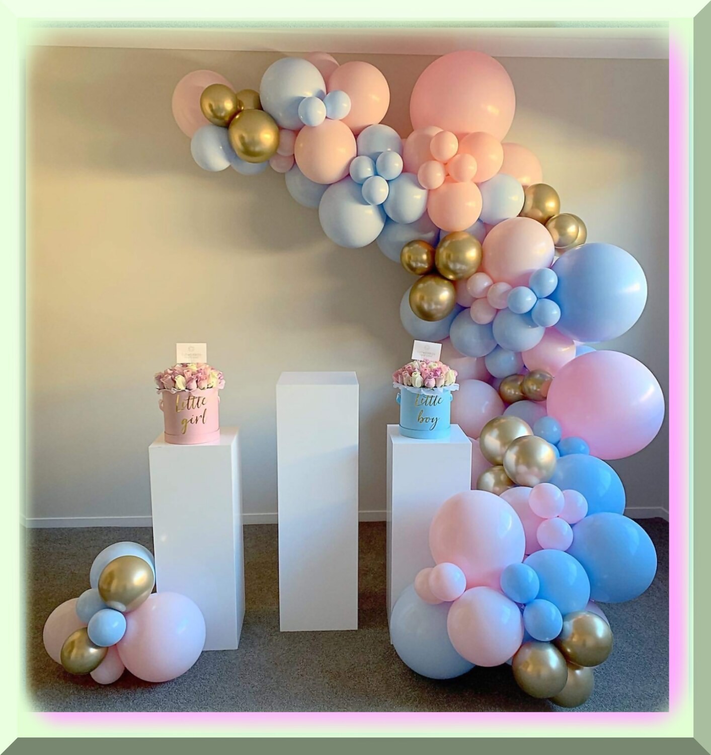 135-Piece Metallic Gender Balloon Garland Kit