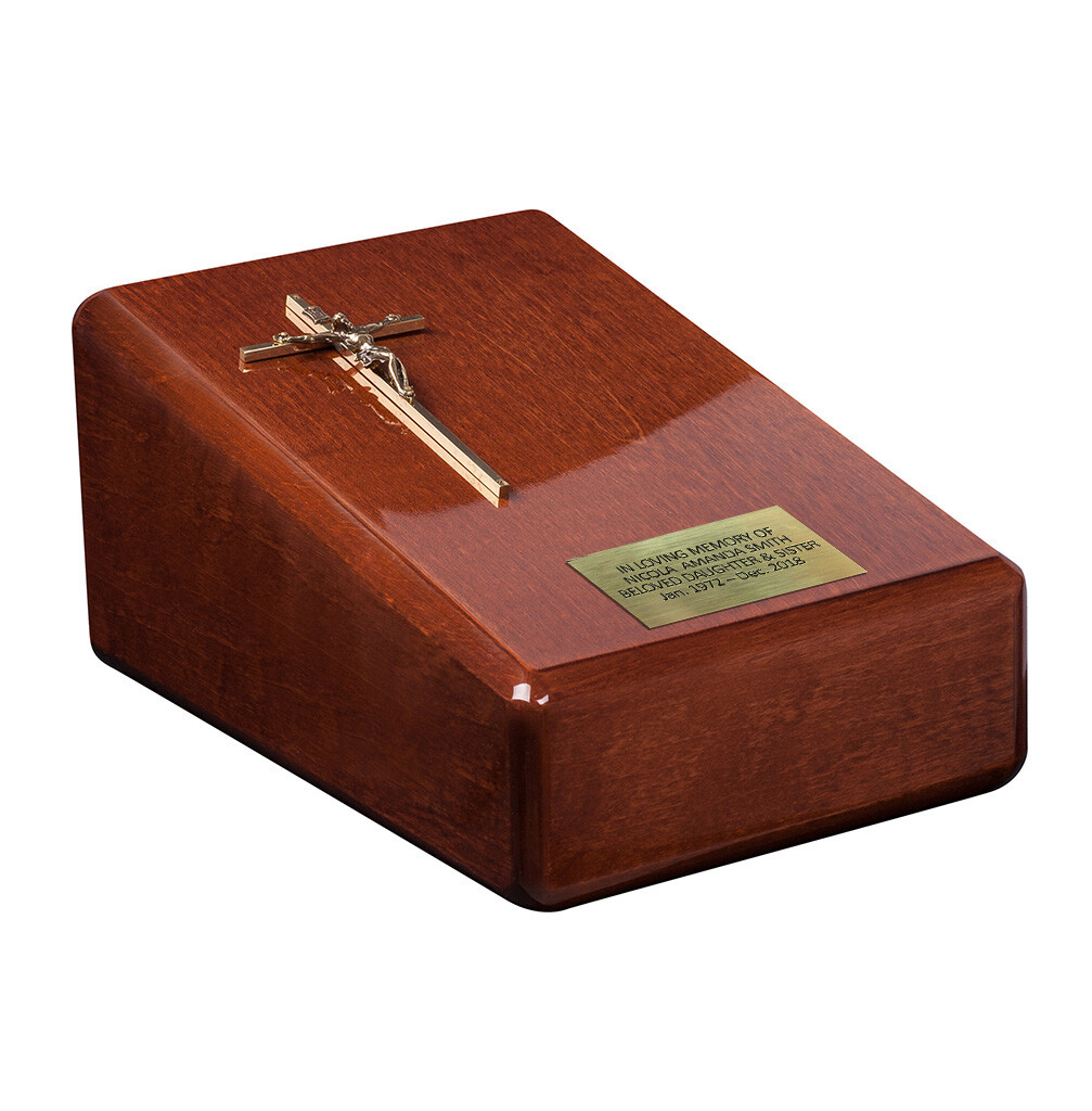 Solid wood casket Cremation urn for ashes.Unique memorial funeral urn High Gloss