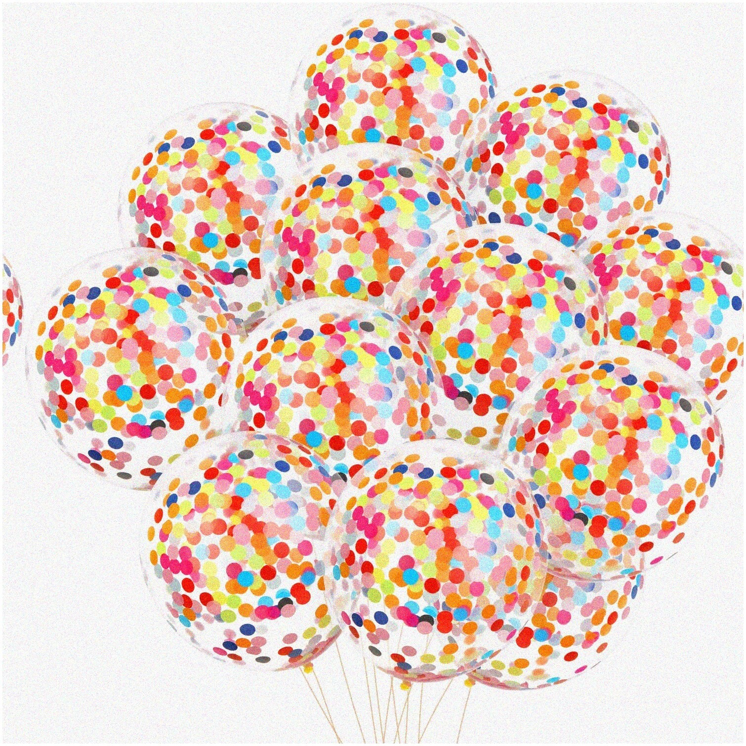 50 Multicolor Confetti Balloons 12 Inch for Parties
