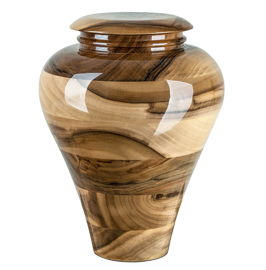 Stunning and very special wooden walnut Cremation urn for ashes. Hand turned URN