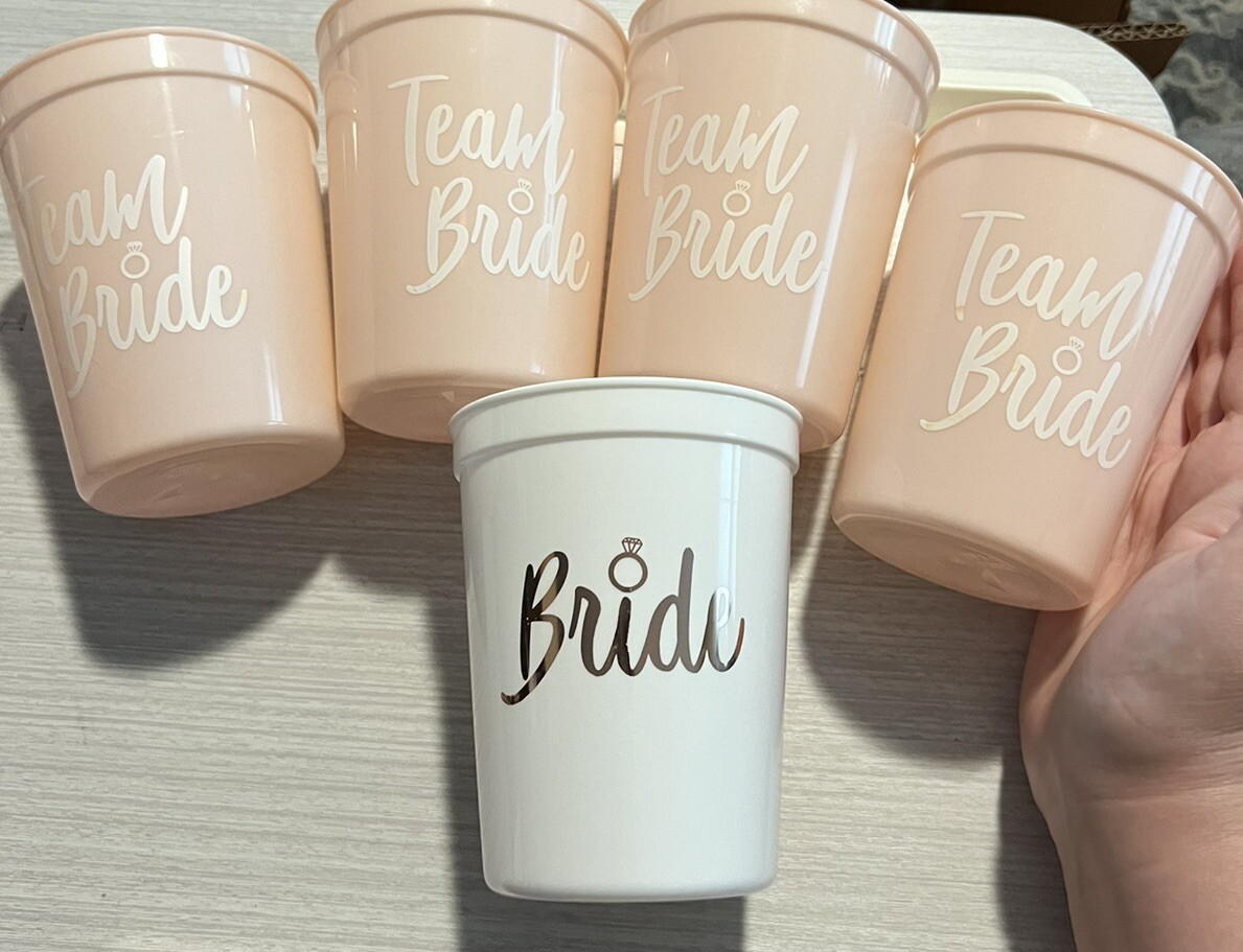 Bachelorette Party Cups Set Hen Party Team Bride 5 Pack 16oz Bridesmaid