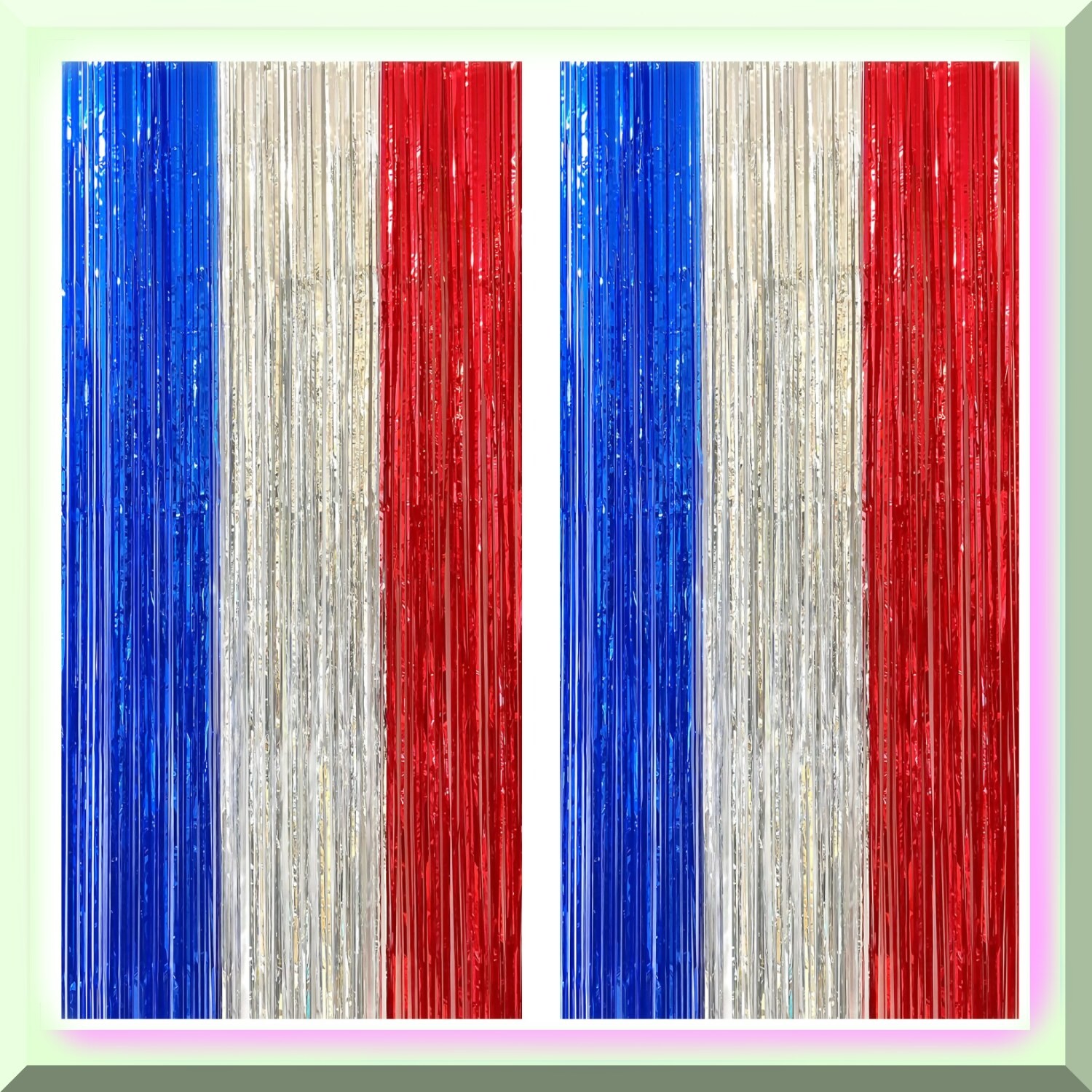 Red White Blue Streamers 8×6.4 Feet