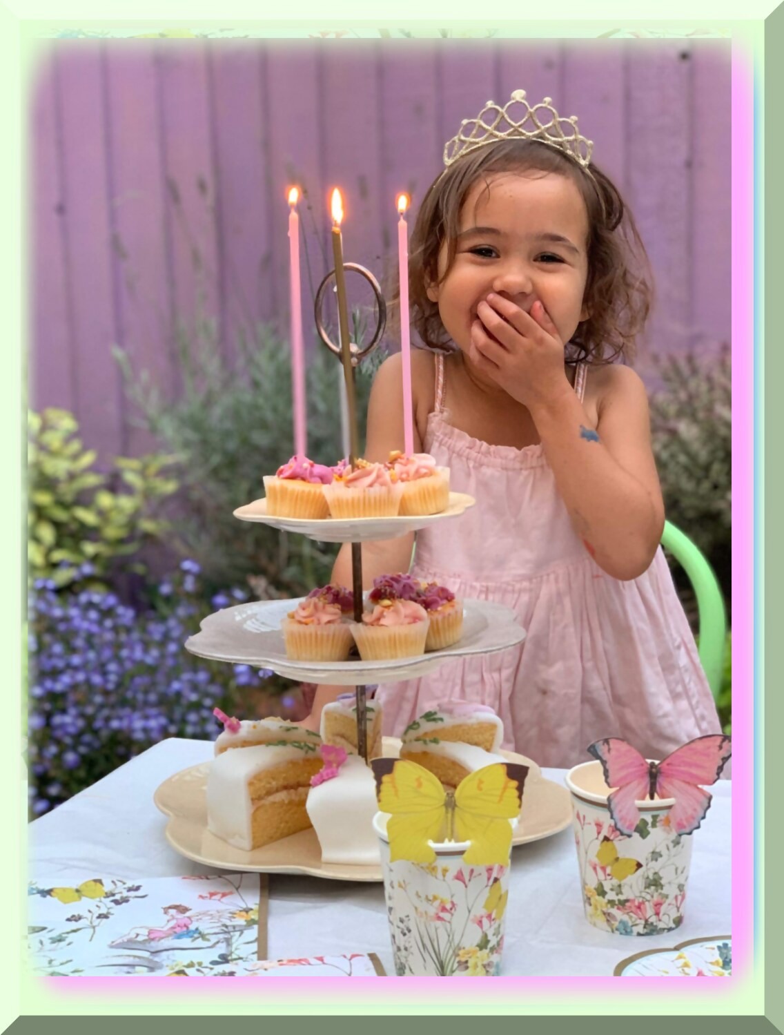 Girls Princess Dress with Wand and Tiara Set