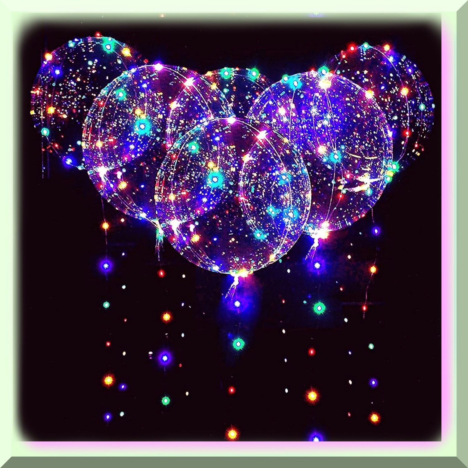 Glow Bubble Balloons 10 Pack 20 Inches