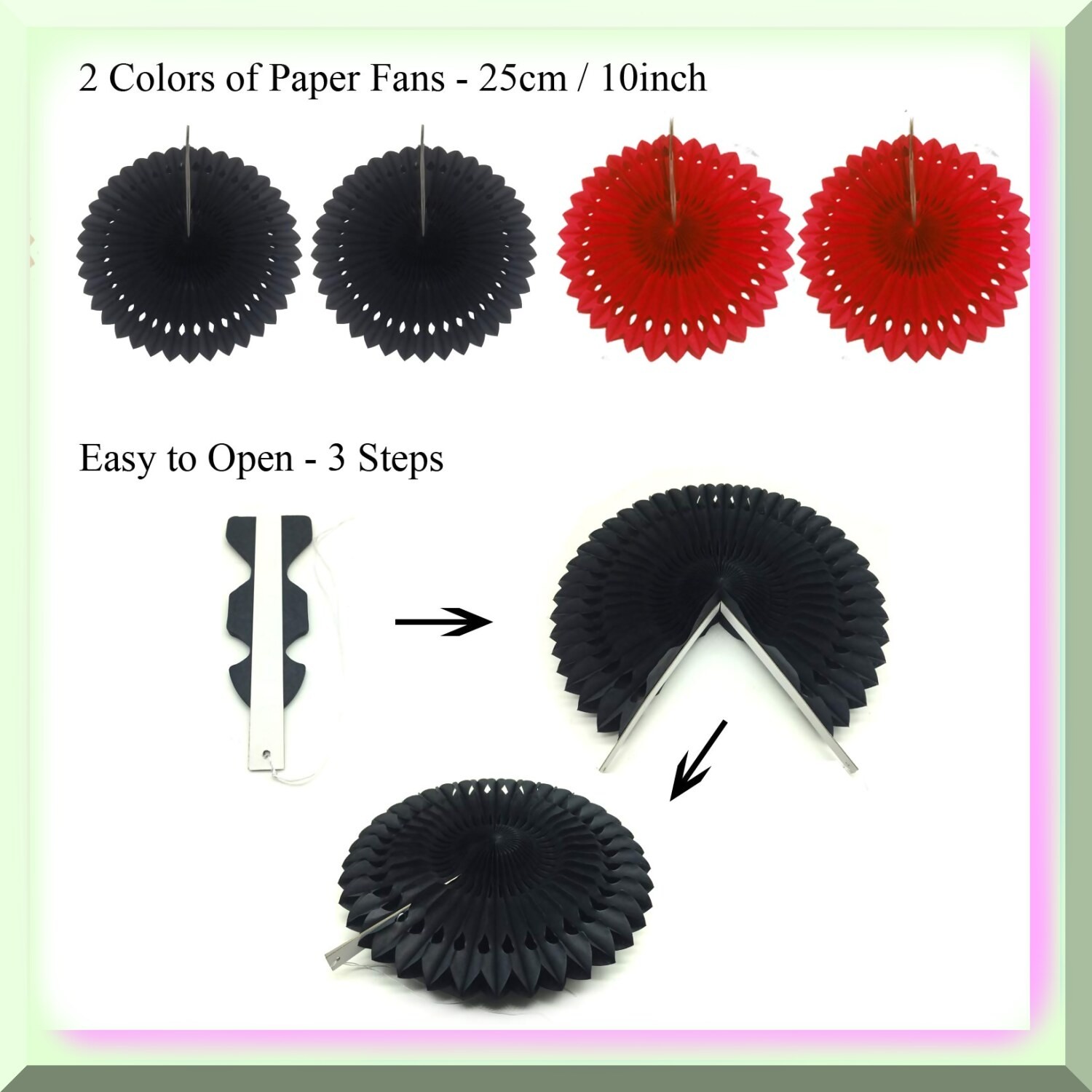 Fiesta Party Decoration Kit with Paper Fans Pompoms Garland