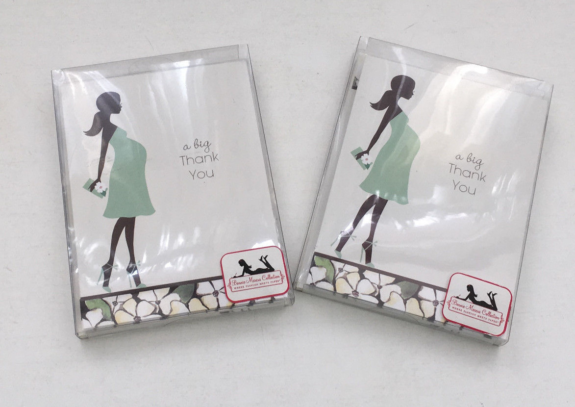 Expectant mother baby shower thank you cards Bonnie Marcus collection 2 pack