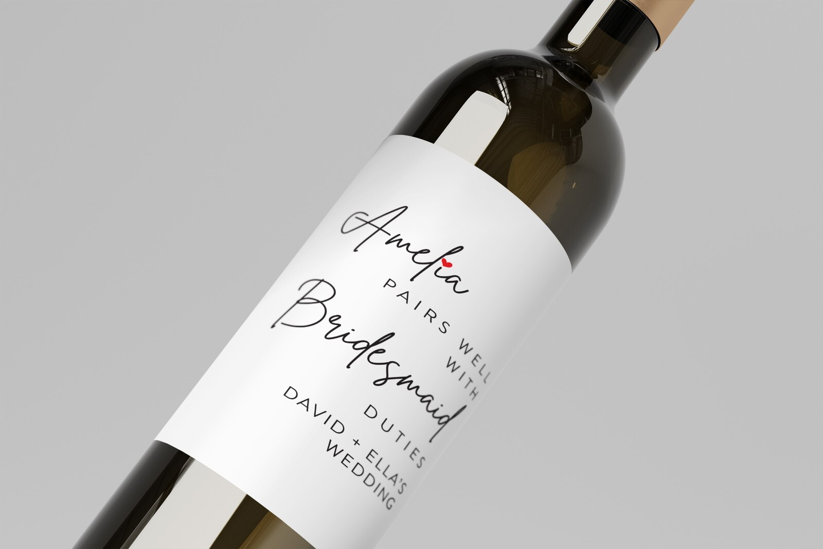 2x Bridesmaid Groomsman Proposal Wine Label | Pairs Well Wedding Party Gift