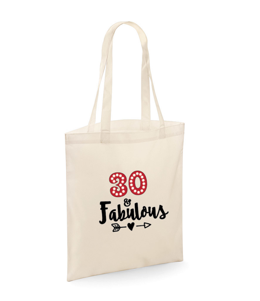 30th birthday gift, 30 and fabulous Gift for her/women/birthday/shopping bag