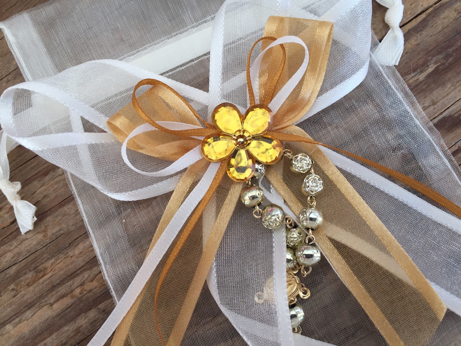 20 IvoryColor Baptism Favors/ Recuerditos Bautizo/Christening Favor/ Mini Rosary
