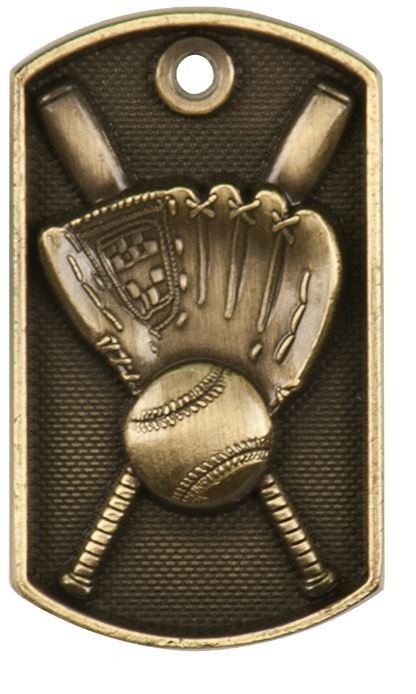 Baseball Dog Tag Award Trophy Team Sports W/FREE Bead Chain FREE SHIPPING DT201