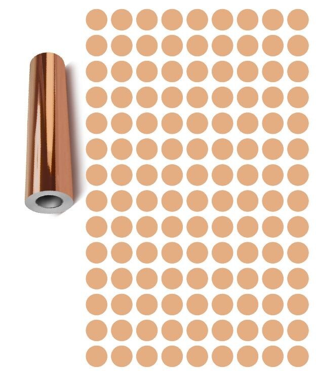 3/8″ Dots Round Vinyl Color Code Inventory Label Dot Stickers Chrome Rose Gold