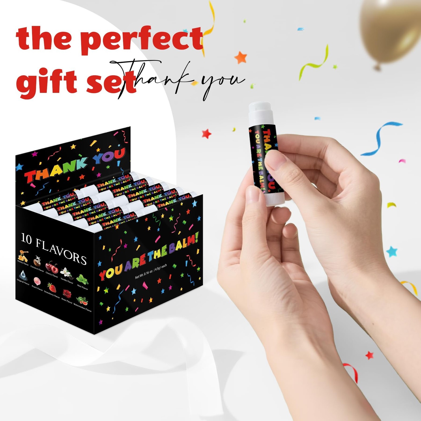 50 Pack Employee Appreciation Gifts Moisturizing Lip Balms Bulk for Staff Tea…