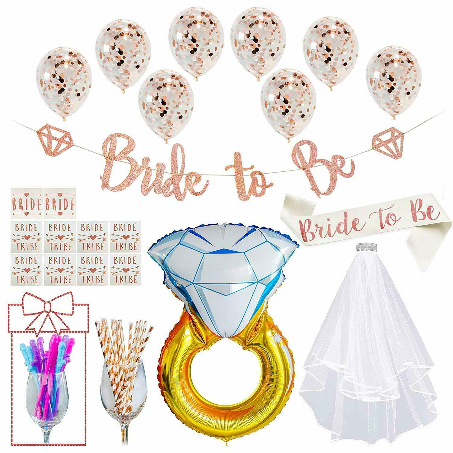 “Bride Tribe” Bachelorette Party Decorations with Bonus Gift by HeyBae