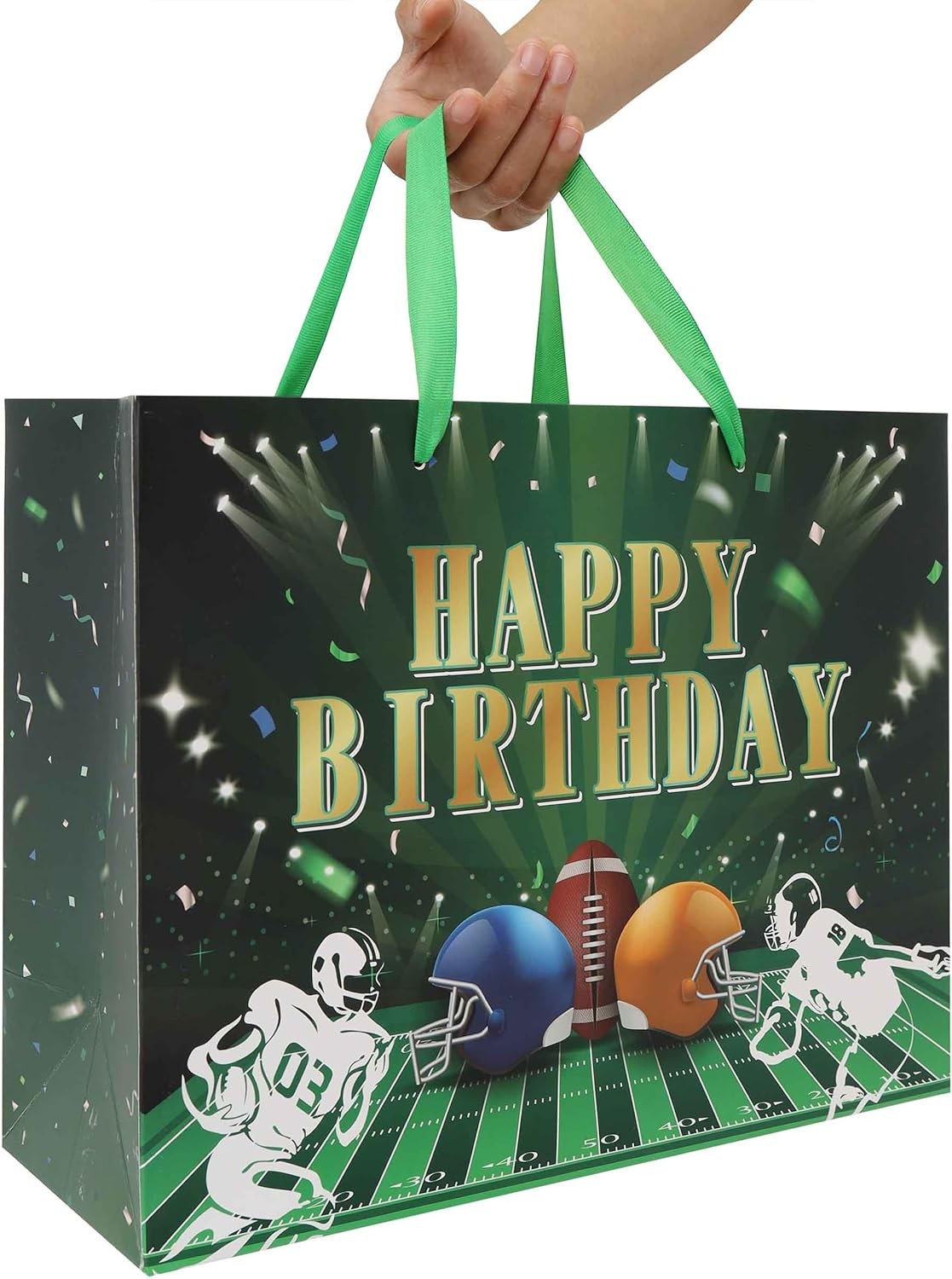 13” Lar Football-themed Birthday Bag Set with Handles,