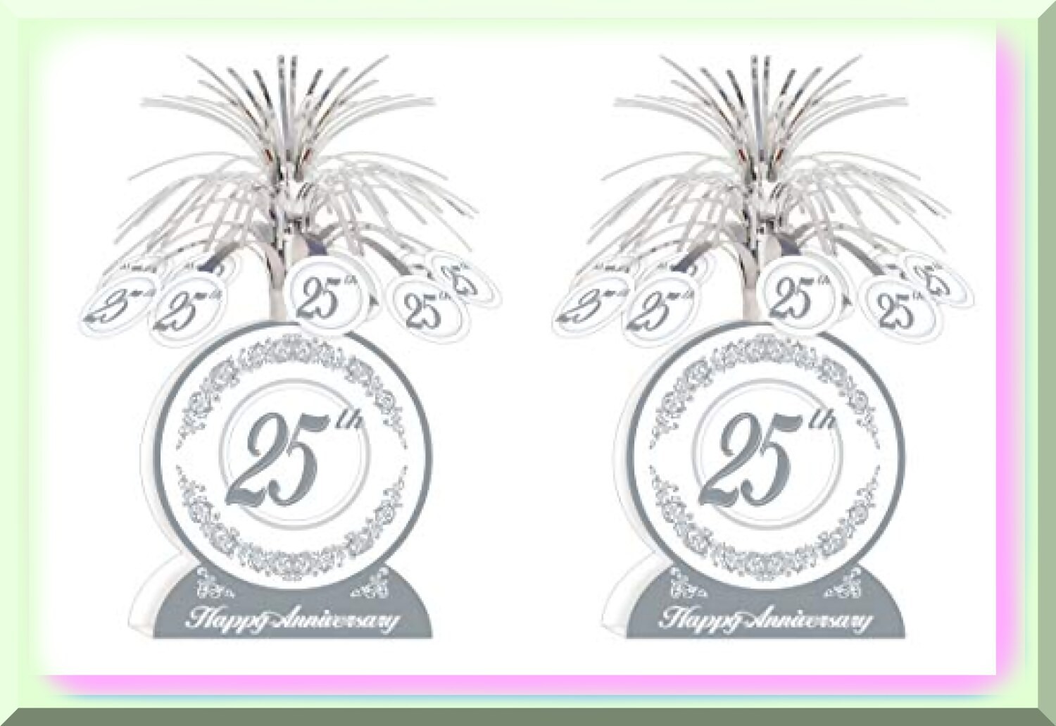 Silver 25th Anniversary Centerpieces Set