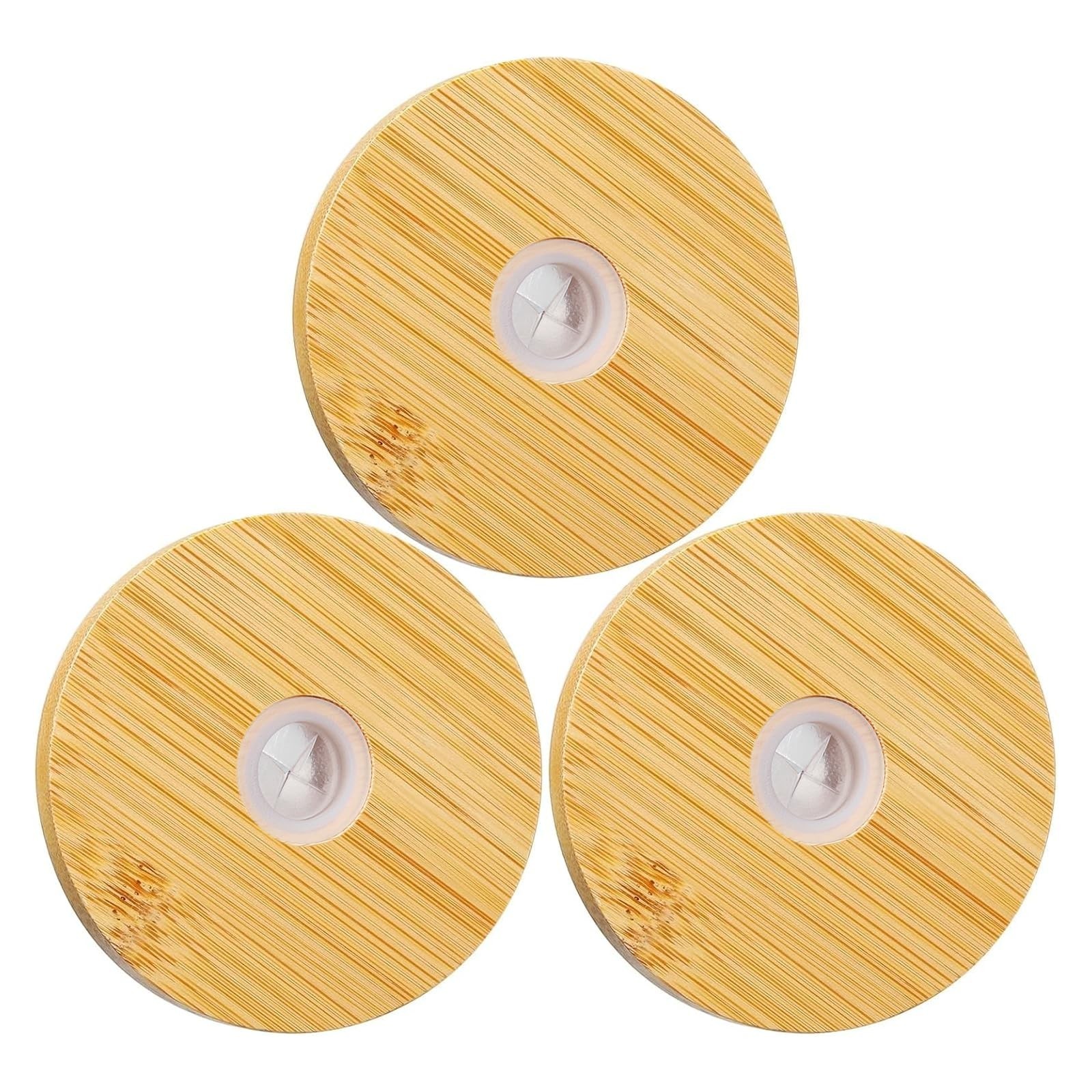 Bamboo Lids for Glass Cups and 16 OZ Beer Can Glass, Bamboo Mason Jar Lids Re…