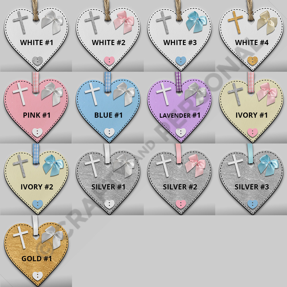 Personalised 1st First Holy Communion gift plaque wooden heart keepsake present