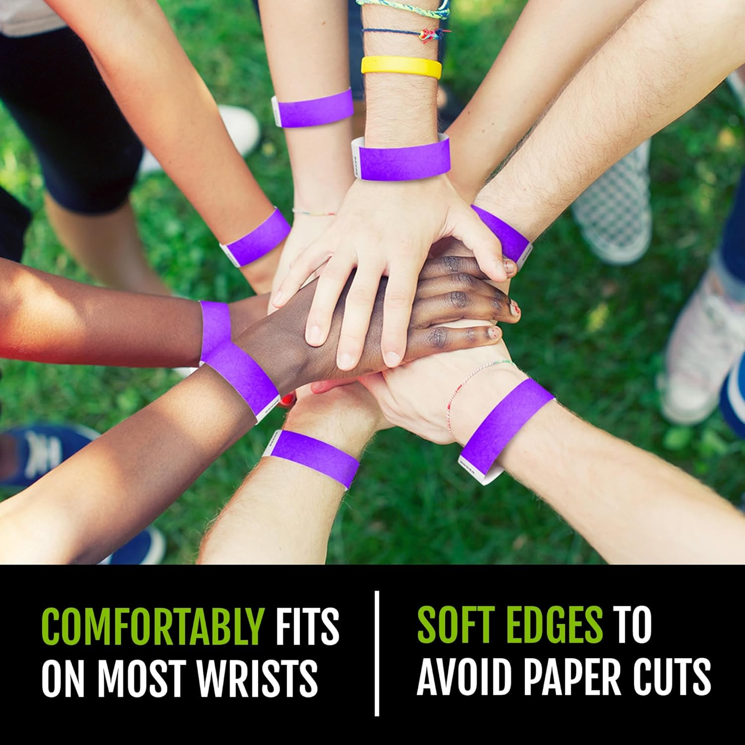 700 Purple Tyvek Wristbands for Events – Comfortable Tear Resistant Paper Brace