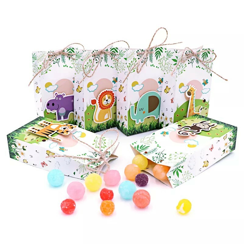 Safari 12 pack party favor boxes brand new jungle animal party bags birthday