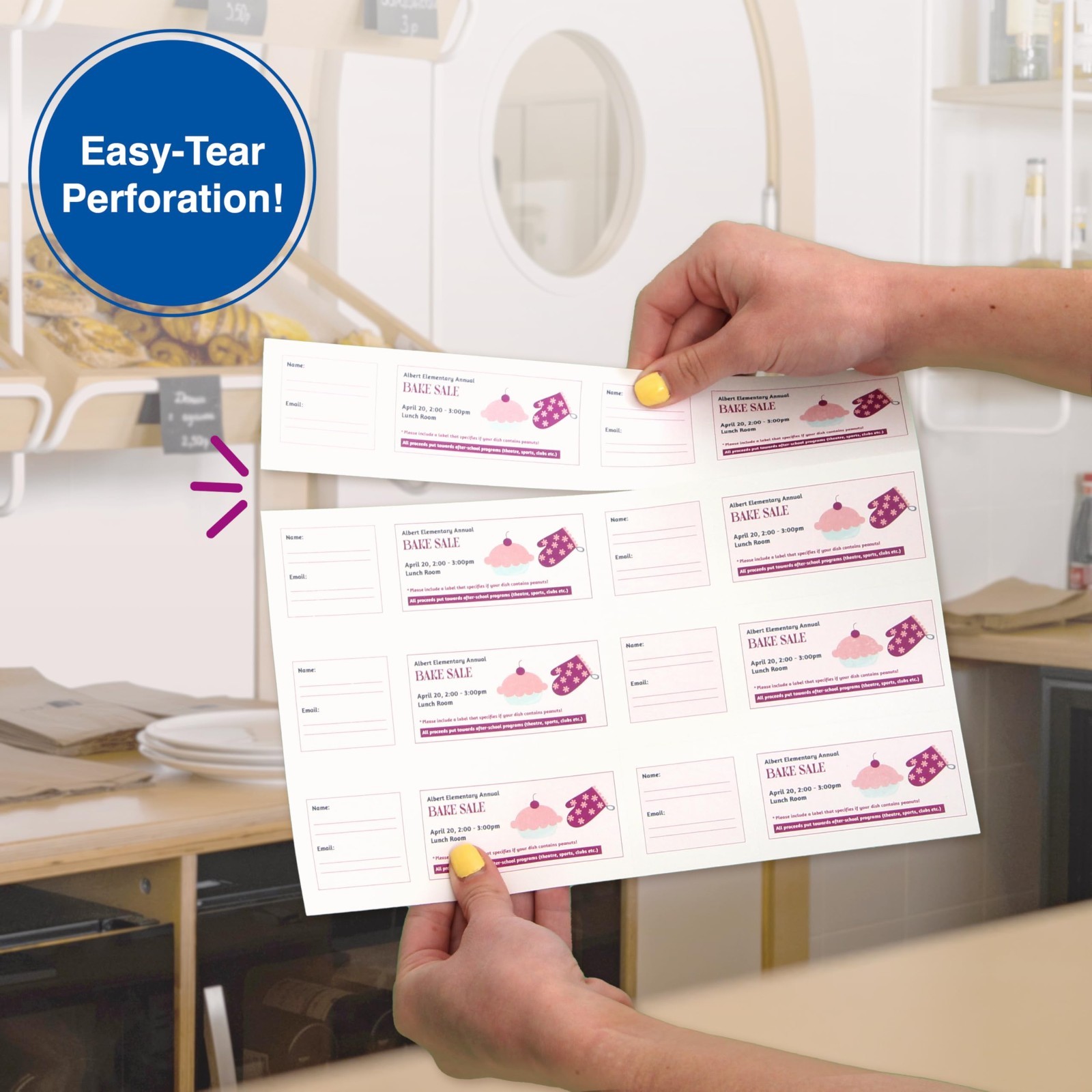 Custom Printable Raffle Tickets with Tear-Away Stubs – 2000 Event Fundraiser Tic