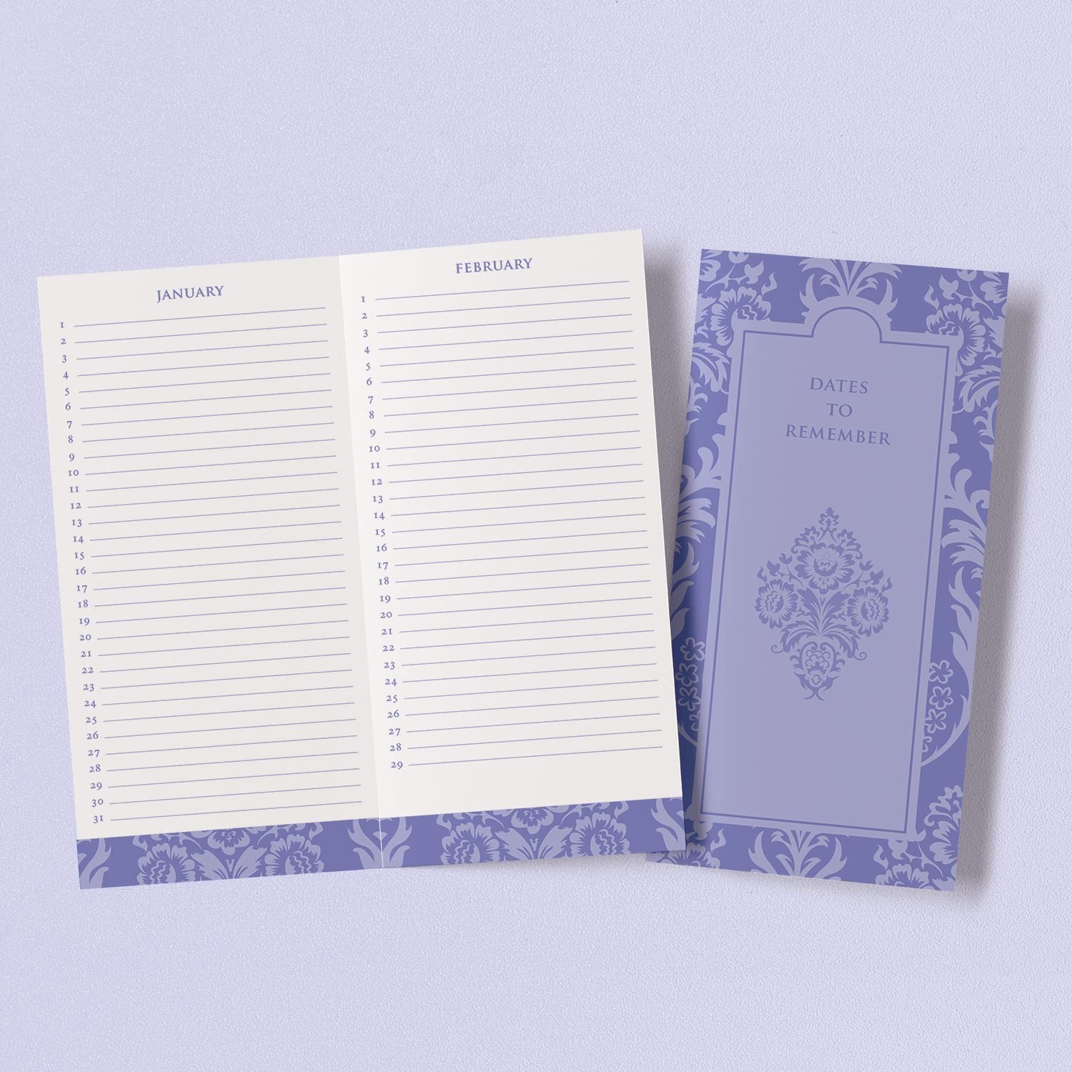 Designer Greetings Greeting Card Organizer Box with Dividers Large, Purple