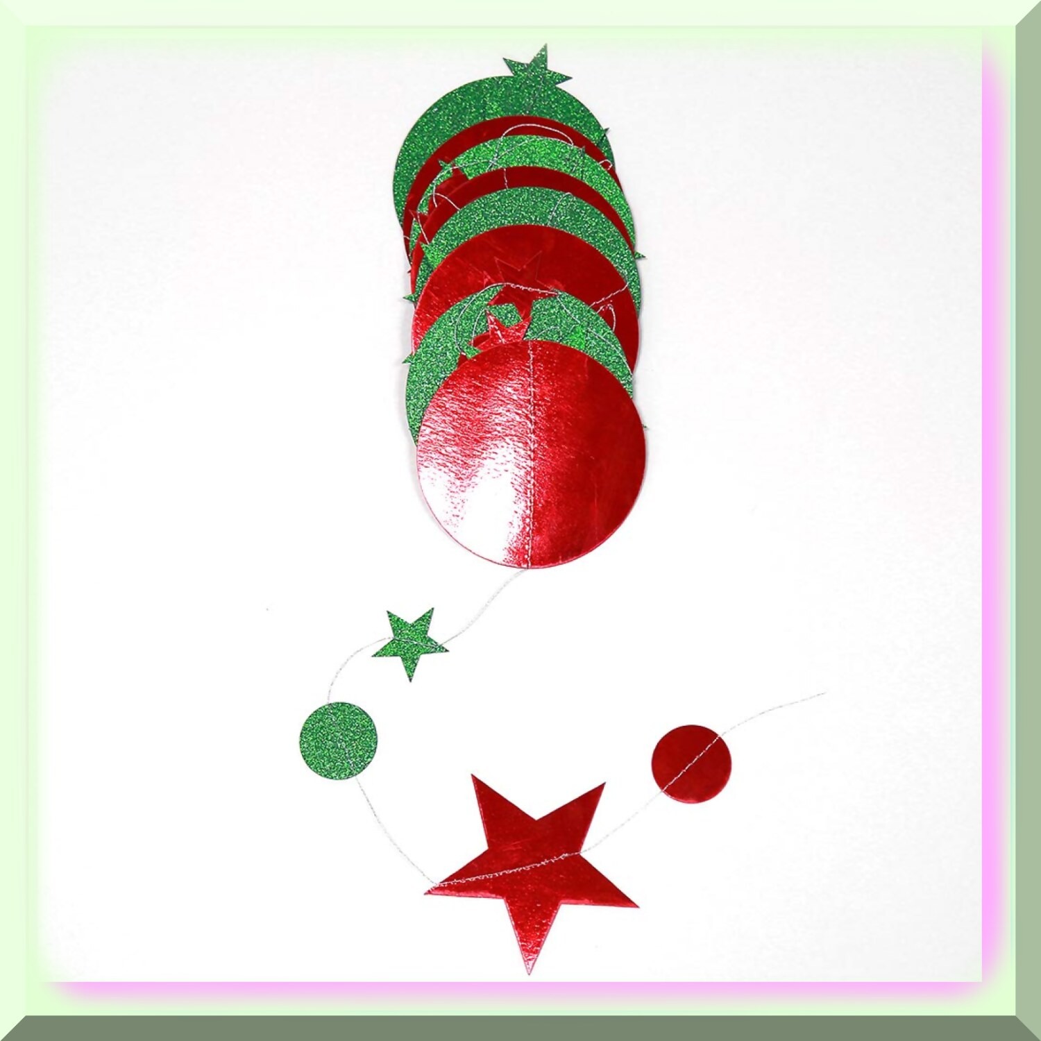 Sparkling Holiday Garland with Glitter Stars and Dots