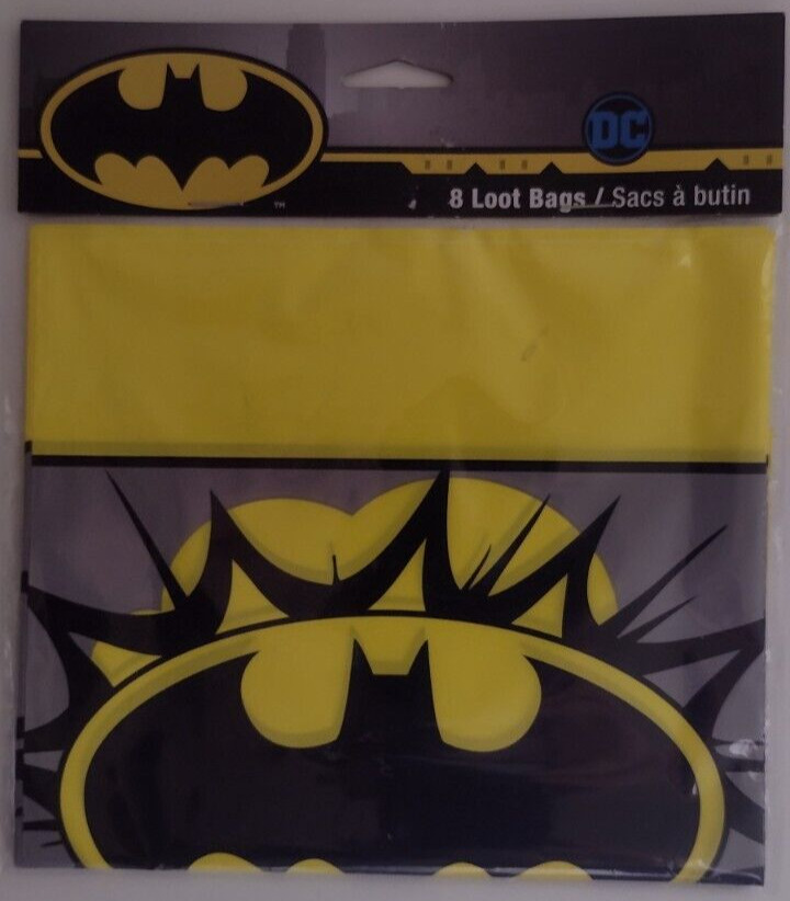 (24) Batman Loot Bags 3 Packages of 8 DC Comics NIP SEALED American Greetings