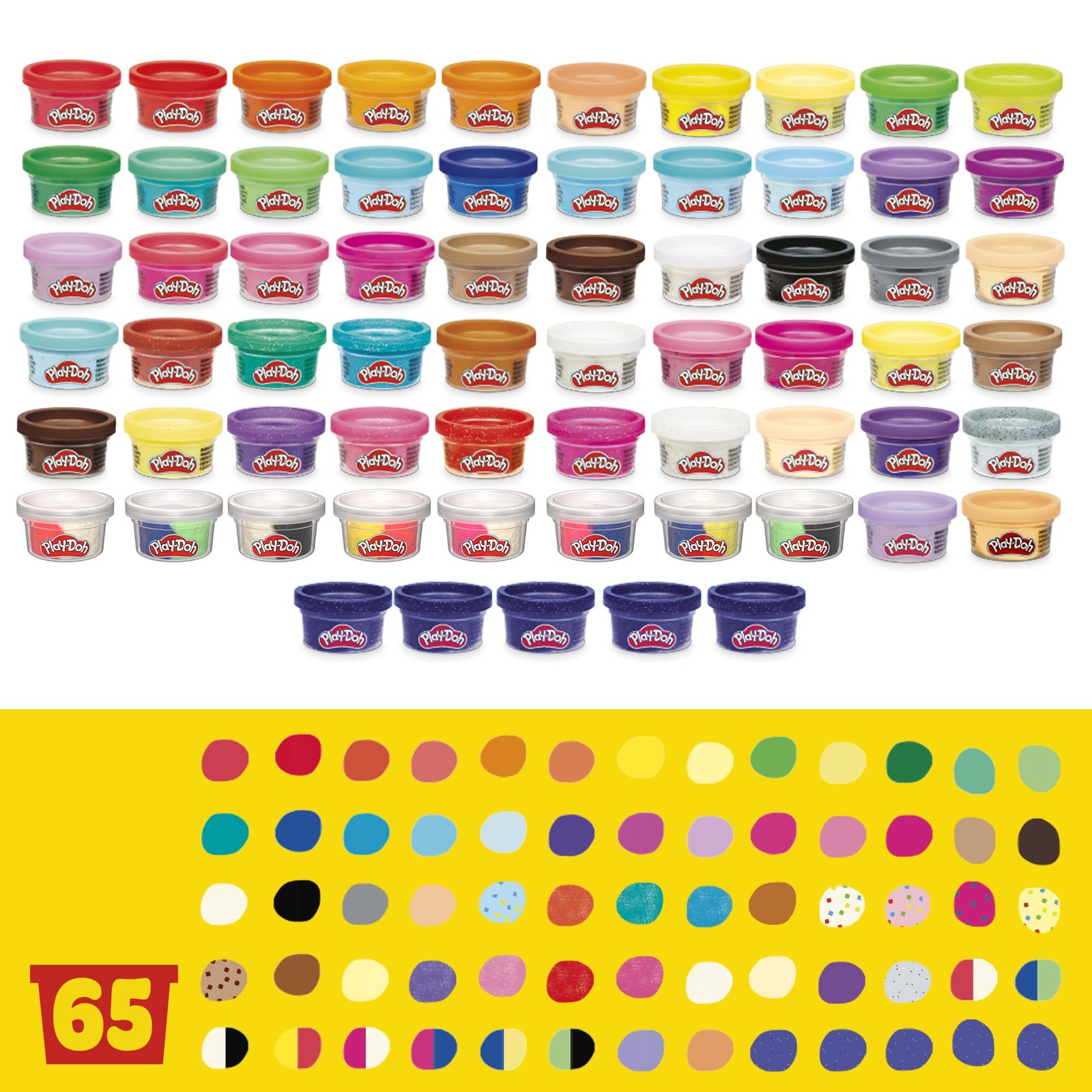 Play-Doh Ultimate Color Collection 65-Pack of 1-oz Cans, Includes Sparkle, Confe
