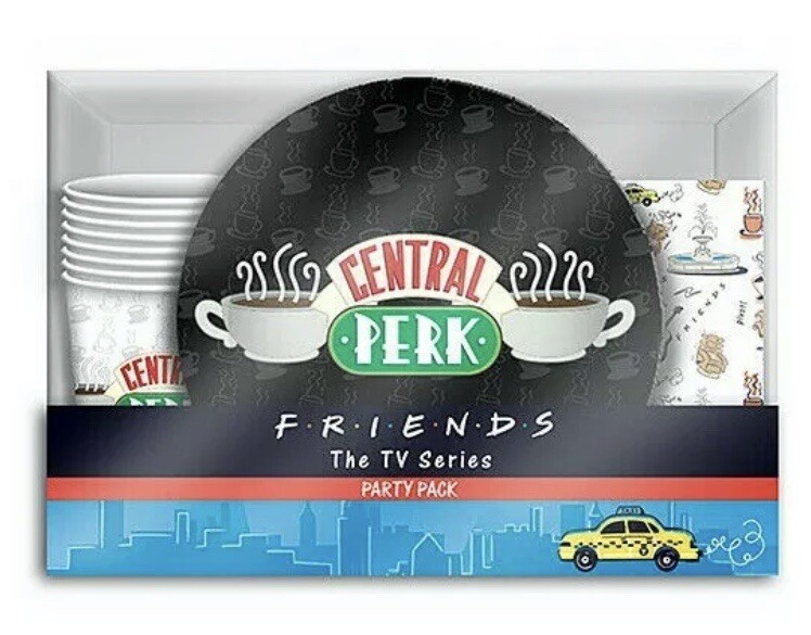FRIENDS Central Perk Black & White Multicolor 60 Ct p/ pc Party Set: TV Show