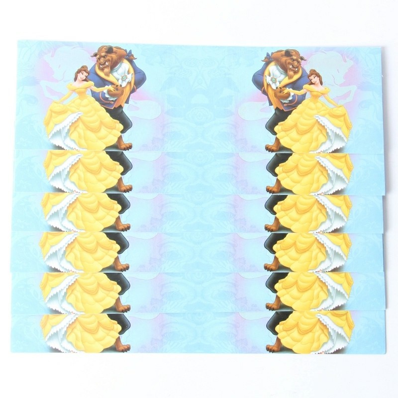 12 Pcs, beauty and the beast water bottle labels Kids Birthday Party Supplies