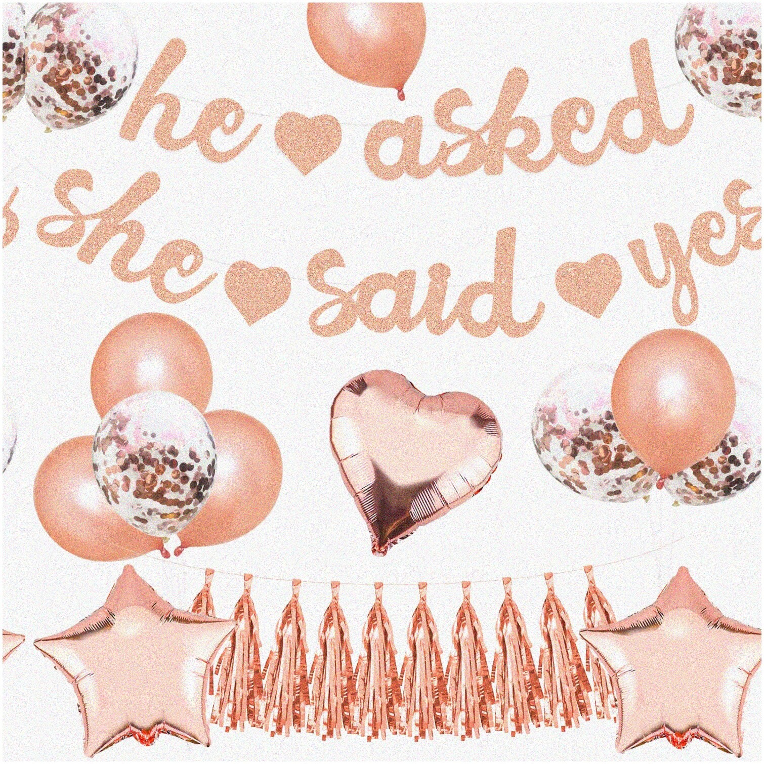 Rose Gold Celebration Kit with Banner and Balloons
