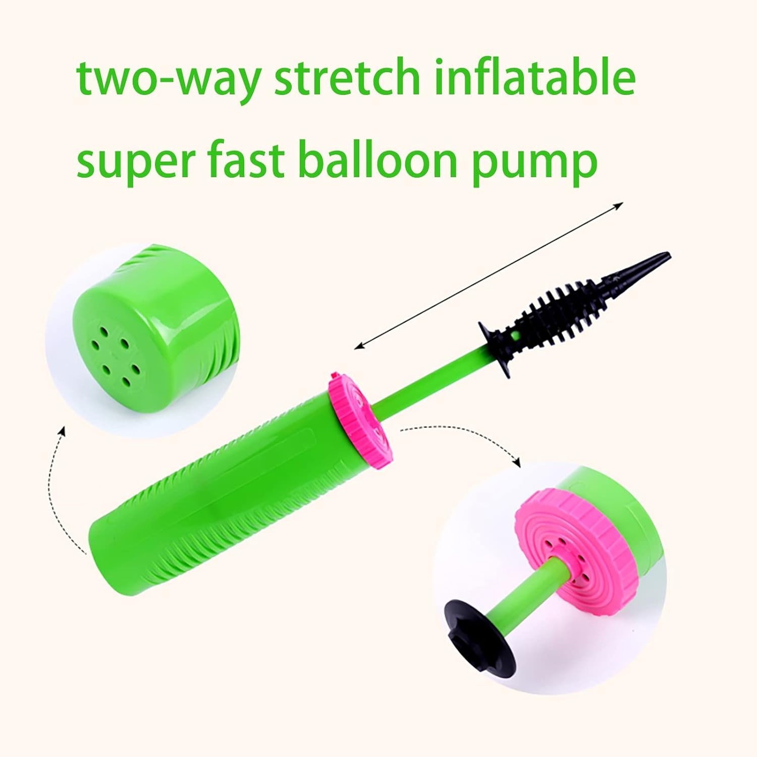 Balloon Pump Handheld Two-Way Dual Action – Hand Blower Air Pumper for Balloons