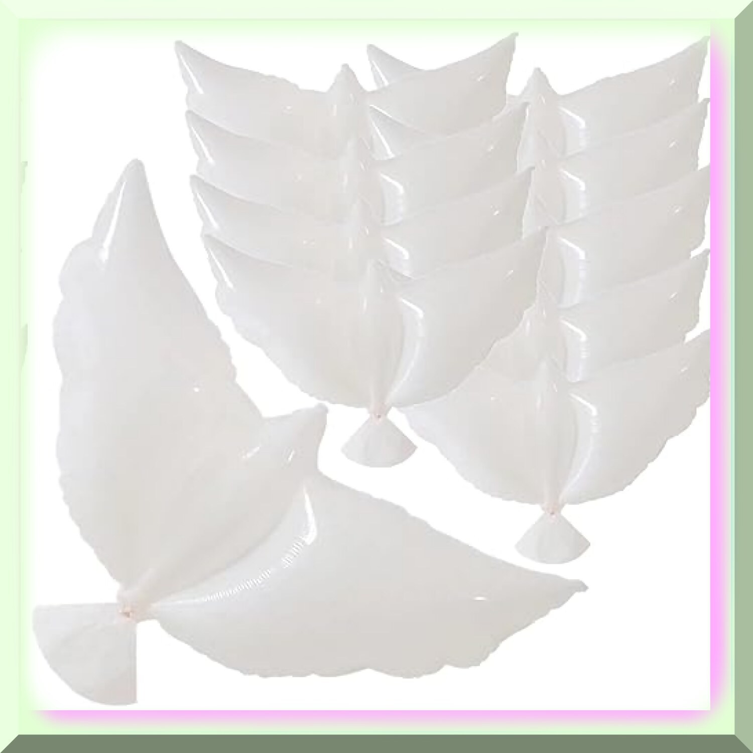 White Dove Shape Helium Balloons 10 Pack