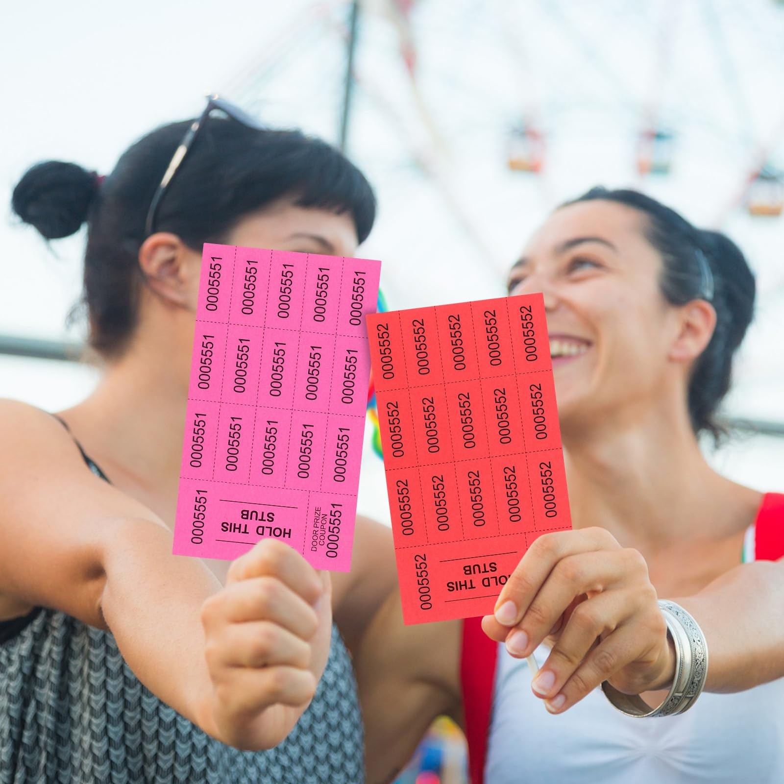 504 PCS Mixed Color 15 Bid Raffle Tickets Chinese Basket Auction Sheets