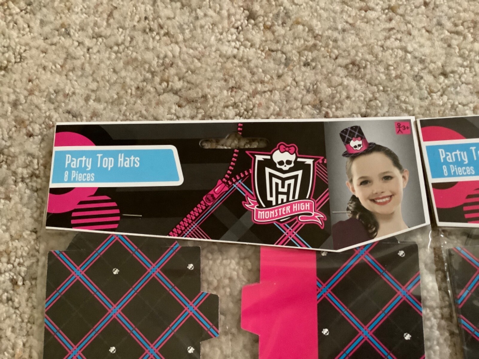 Lot of 2 MONSTER HIGH Birthday Party TOP HATS Pack Of Eight (8) NEW In Package