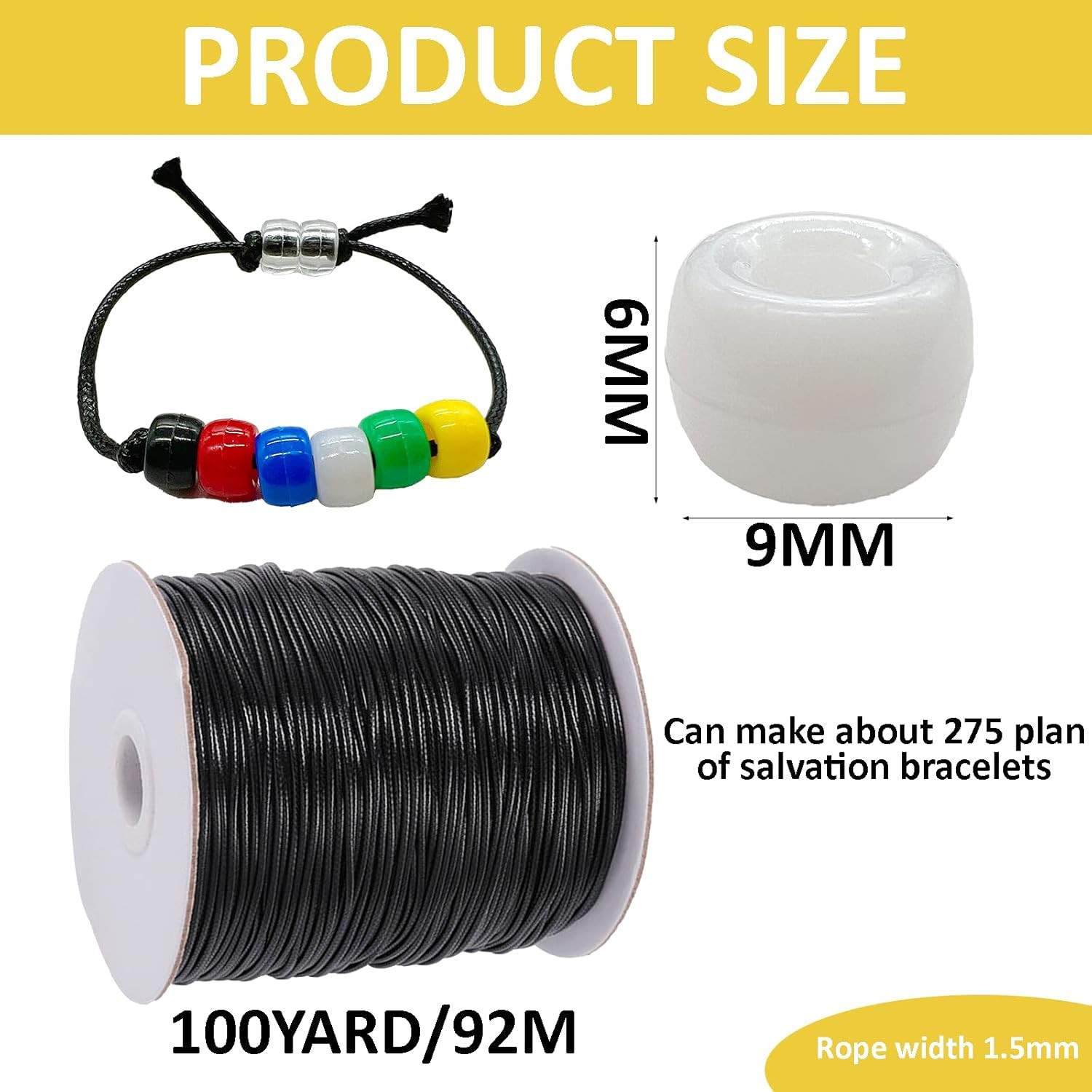 1400 Pcs Plan of Salvation Bracelet Kit Bead Bulk Wordless Faith Bracelet Black
