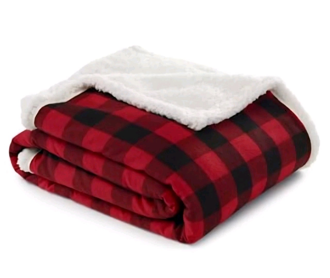 Eddie Bauer~Cabin Plaid Red Sherpa 50×60″ Ultra Soft Reversible Throw Blanket