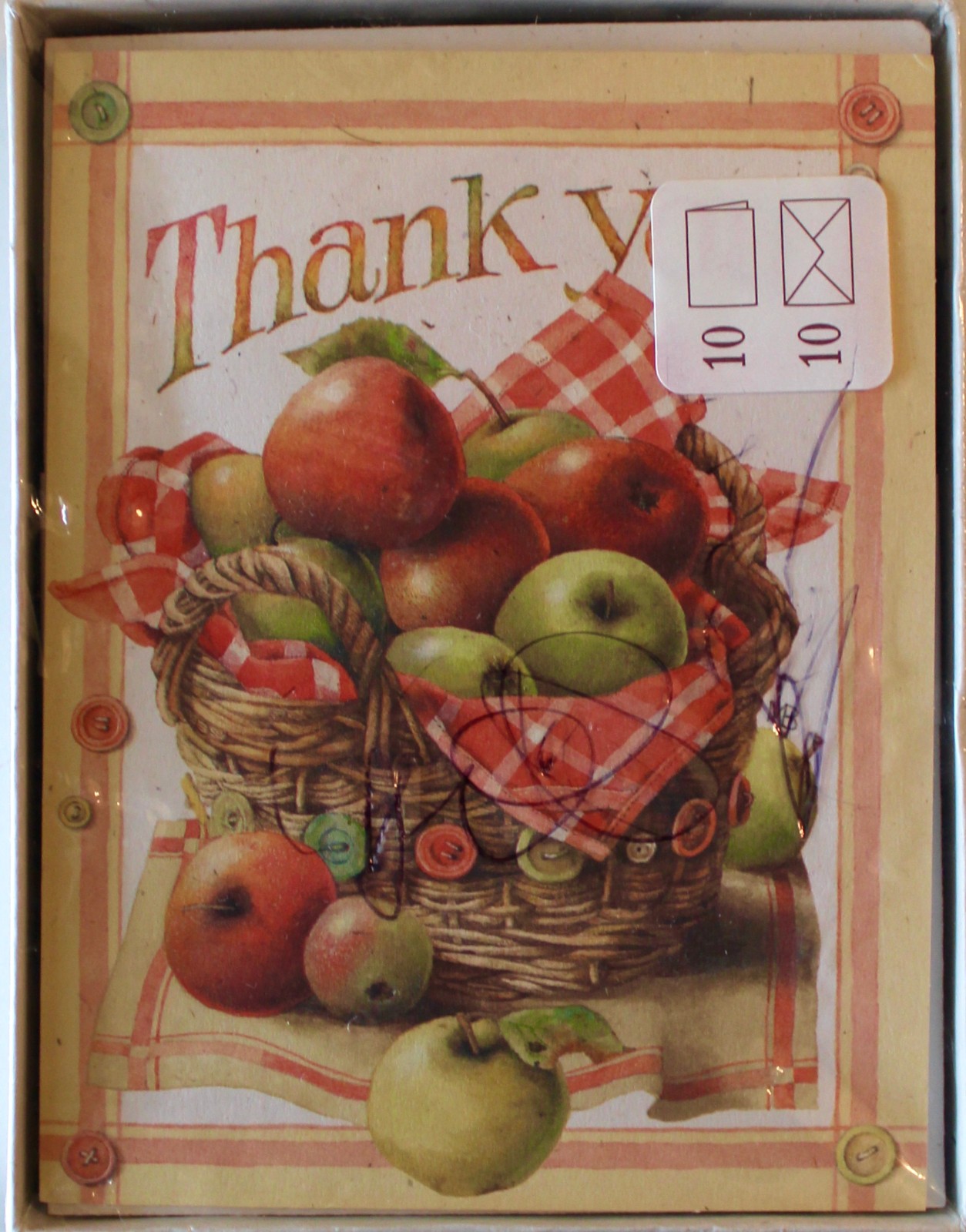 Vintage Hallmark Marjolein Bastin Thank You Cards 10 Apples NIB Note 1996