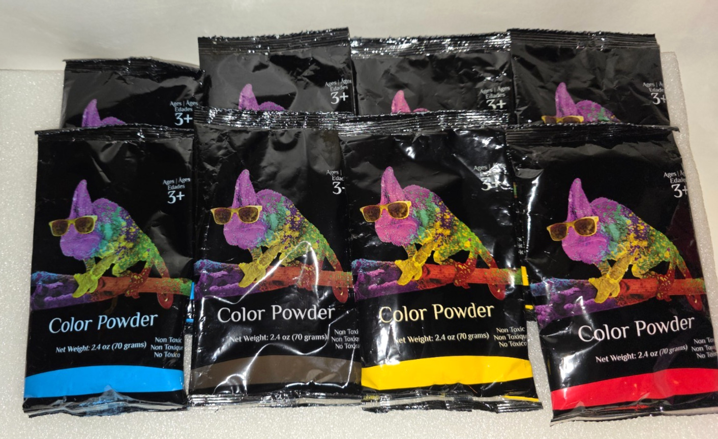 8 Package Chameleon Color Powder Rave Gender Reveal Powder Blue Red Brown Yellow